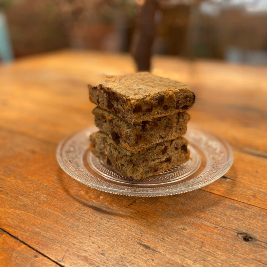 Brownie de plátano con chips de chocolate