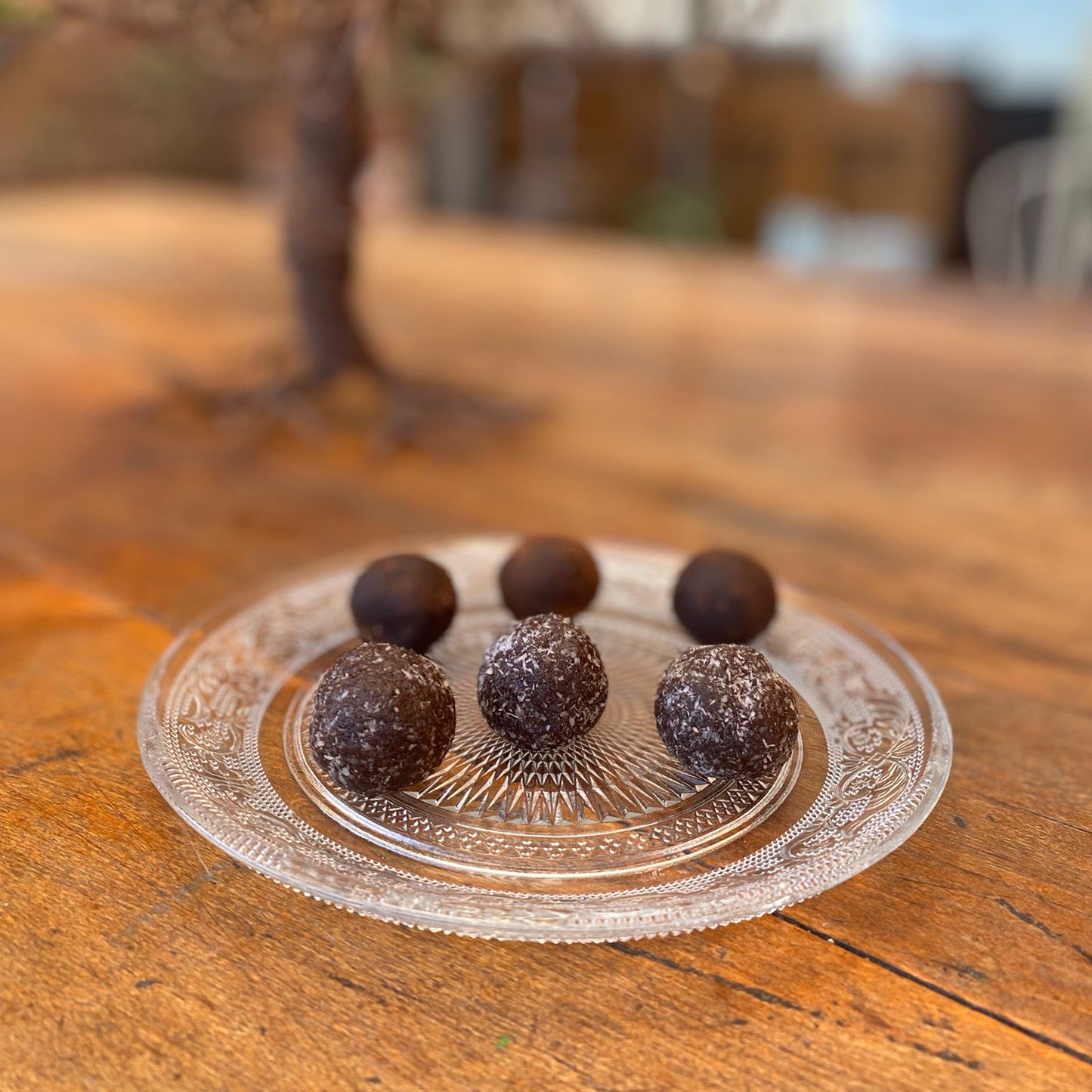 Trufas de coco y chocolate